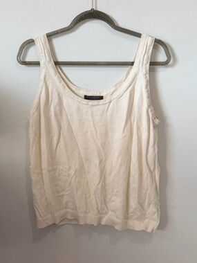 Banana Republic Cream Organic Cotton Knit Tank Top - Size XL